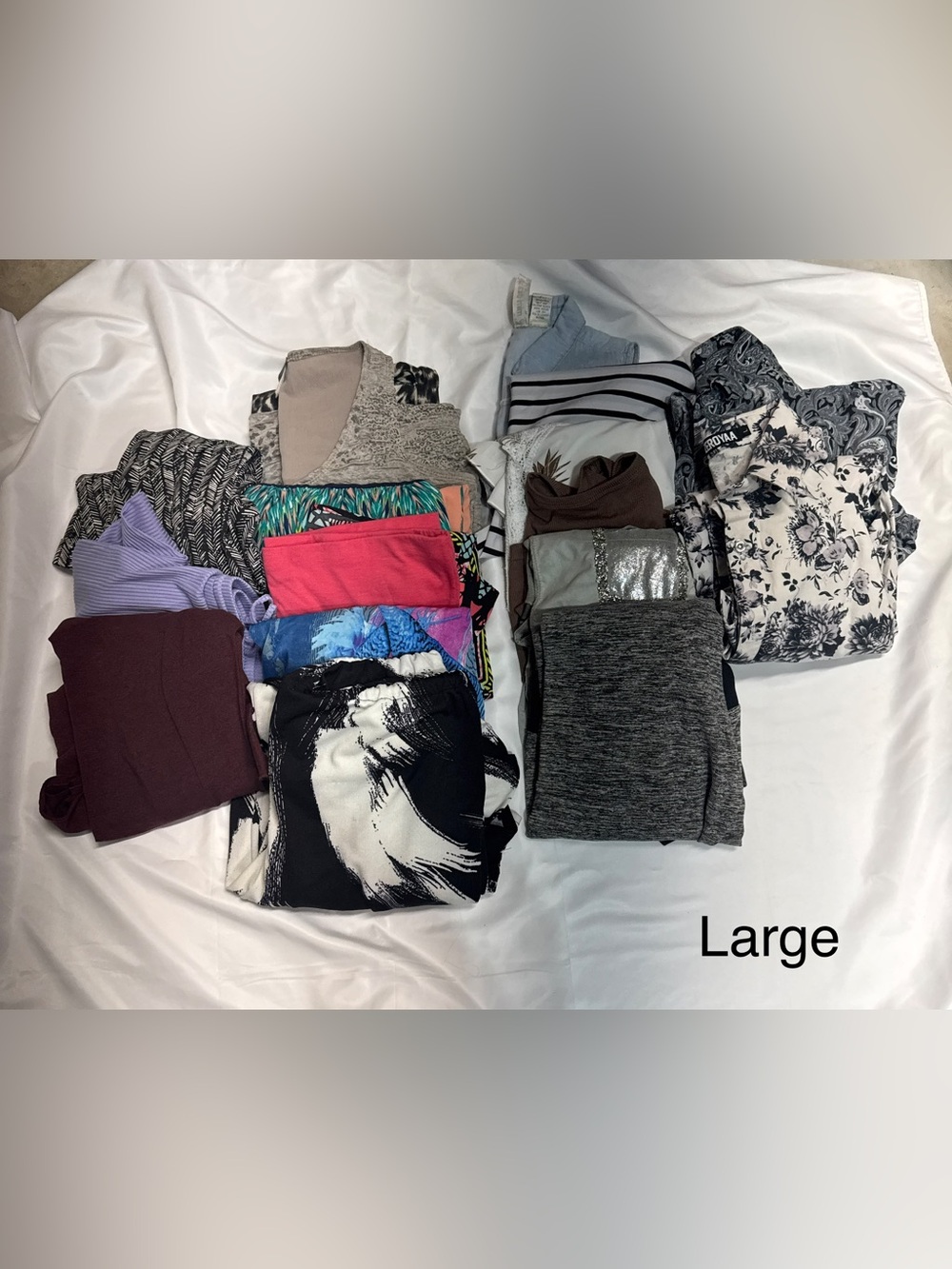 Mixed Women's Clothing Bundle with Bright Prints and Neutrals